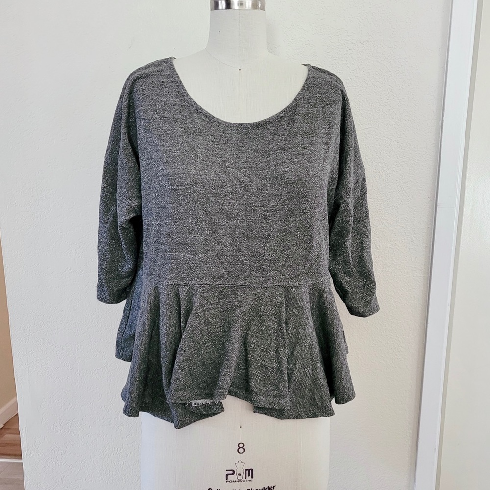 Anthroplogie French terry peplum top